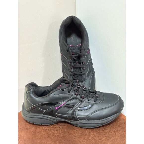 CHAMPION WOMENS SPORT WALKING SHOES BLACK SIZE 11 W LACE UP LIGHTWEIGHT - Picture 1 of 9
